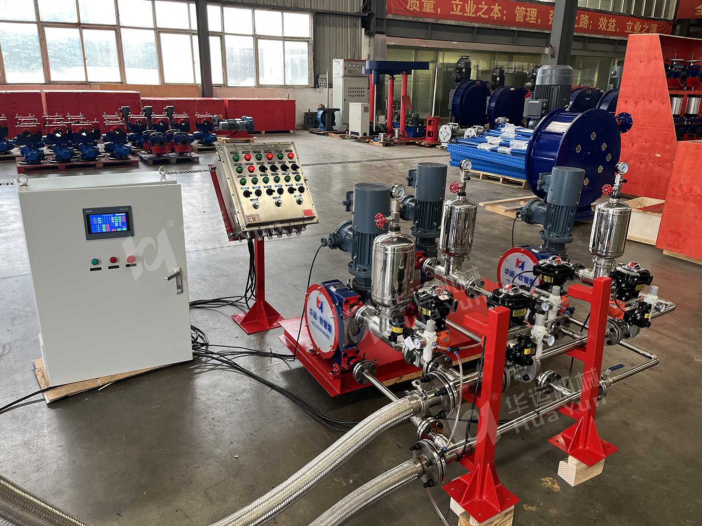 我司為全國醋酸化工領域龍頭企業提供的氨水加藥撬裝設備